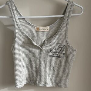 Ocean Drive Fort Lauderdale Gray Ribbed cropped tank and sweats set